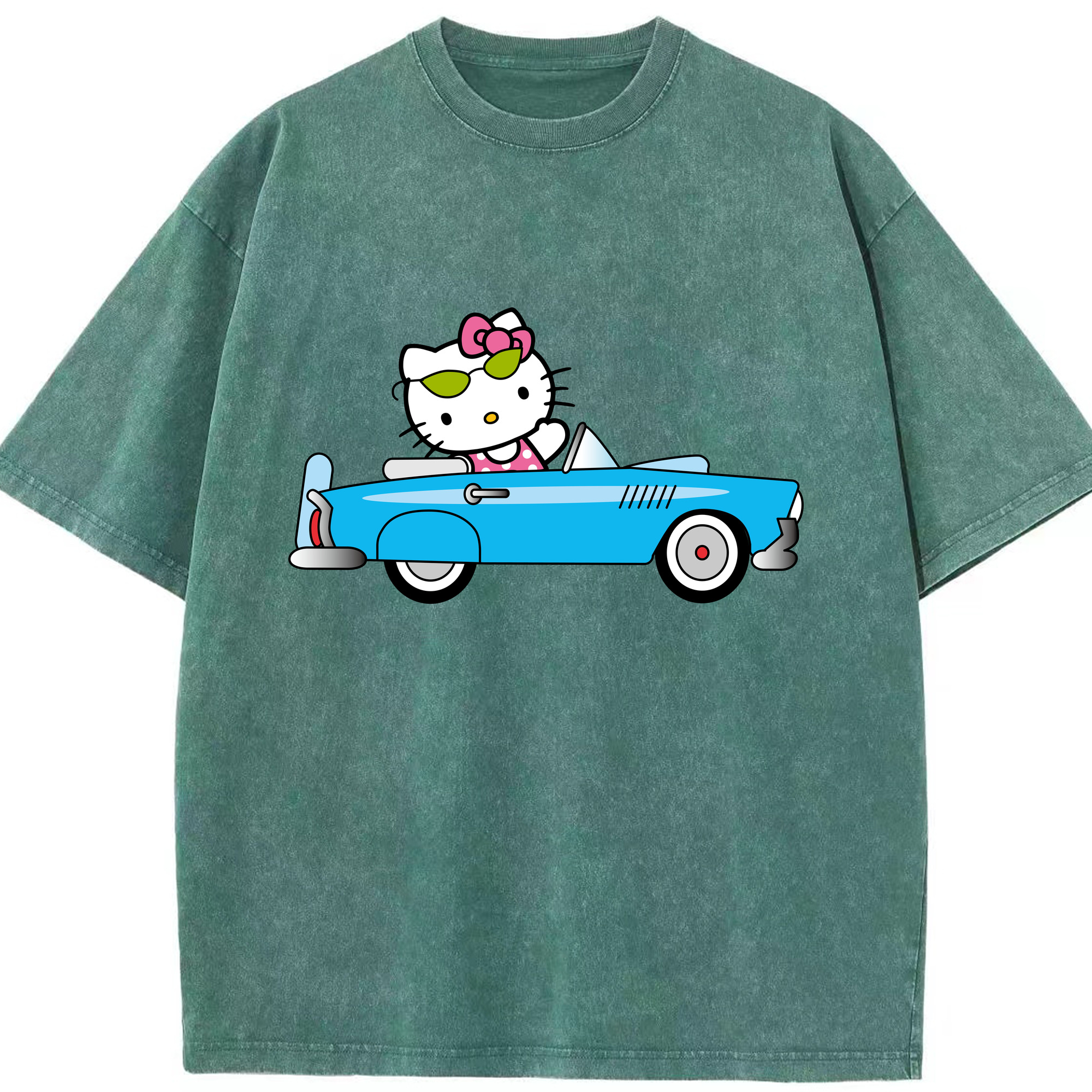 （画像用） Hello Kitty ハローキティ 綿100% ヴィンテージ風 半袖Tシャツ（フロントプリント）